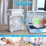 10 Inches | Large Size Portable Mist Cooling Fan | Usb Electric Fan With Led Night Light, Fine Mist Water, And Humidifier Function | Led Night Light Water Mist | Random Color - Image 6