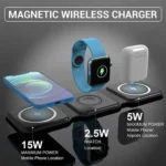 3 in 1 Magnetic Wireless charger Foldable 15W Original Charging Station - Image 7