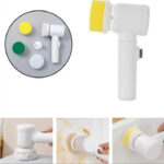 5 in1 Rechargeable Magic Brush | Car Waxing Handheld Scrubber | 360 Degree Rotate with 3 Replaceable Multipurpose Brush | Heads Kitchen Dishwashing Sponge Electric Cleaning BrushLow