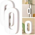 Child Safety Refrigerator Lock | Double Button | Baby Proof | White & Grey