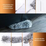 Extendable Microfiber Duster with Long Telescopic Handle | Long Reach, Bendable Head, Washable Fan & Ceiling Cleaner - Image 8